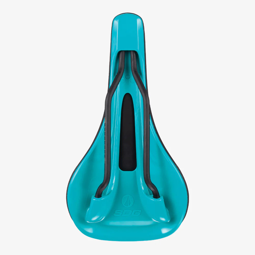 SDG BEL-AIR V3 Rails Lux Alloy Saddle Svart/Turkos