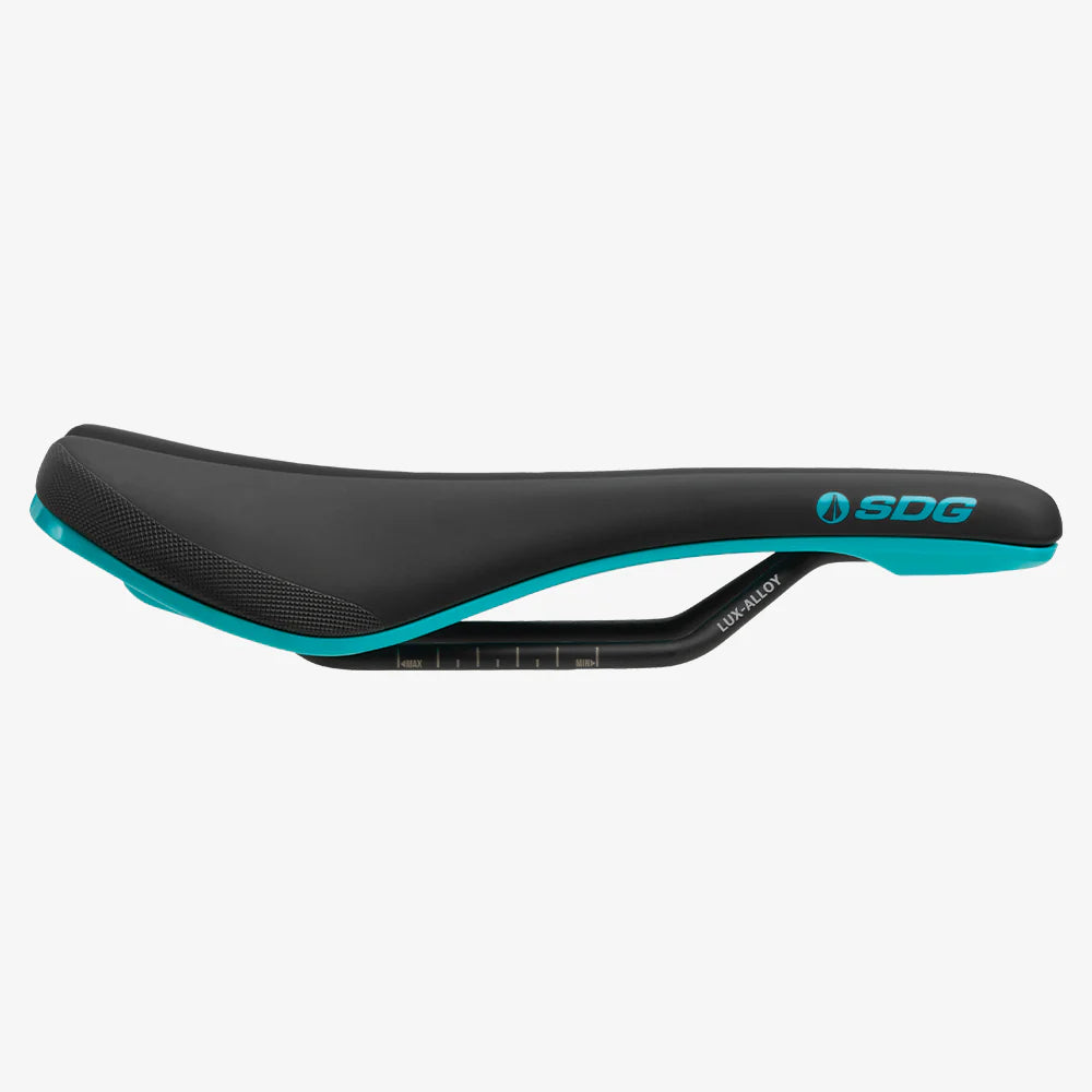 SDG BEL-AIR V3 Rails Lux Alloy Saddle Svart/Turkos