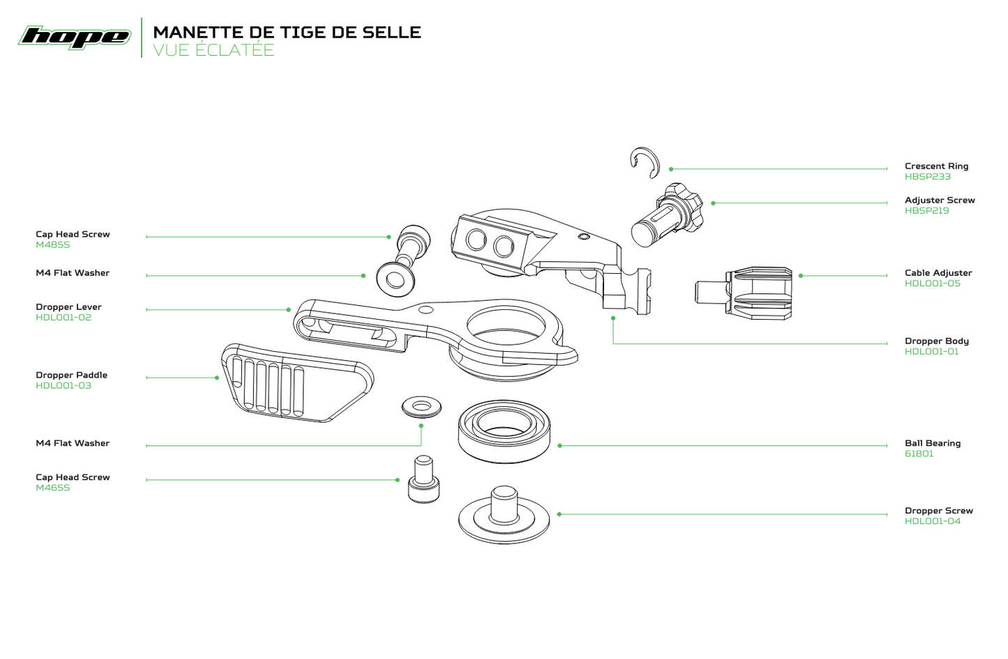 HOPE Silver/Black Seatpost Control