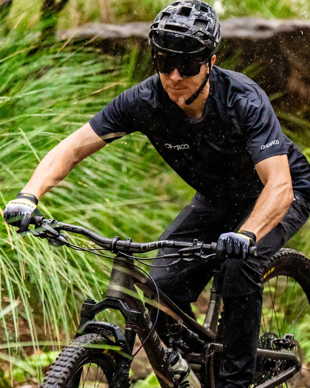 DHARCO RACE ACID RAIN-handskar Svart/gul