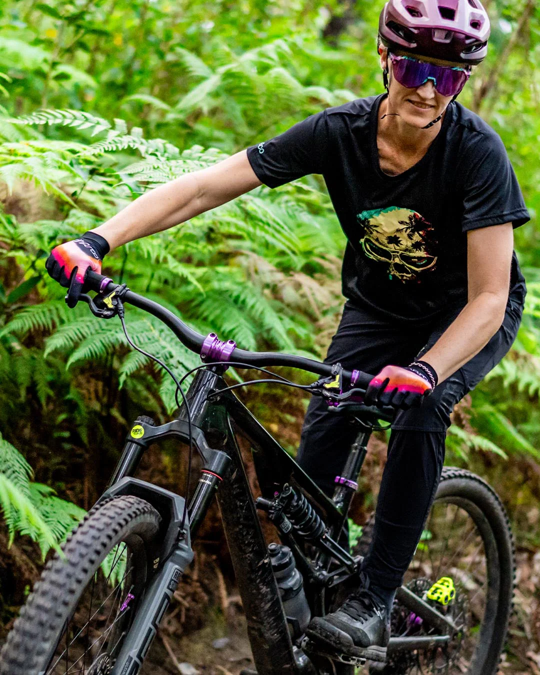 Women's FIREBIRD MTB Trail Gloves Black/Corail