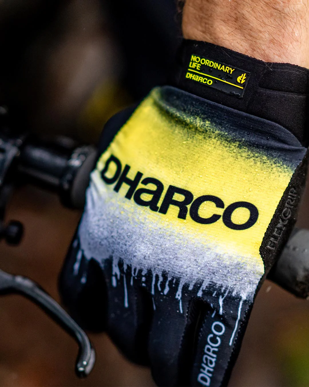 DHARCO RACE ACID RAIN-handskar Svart/gul