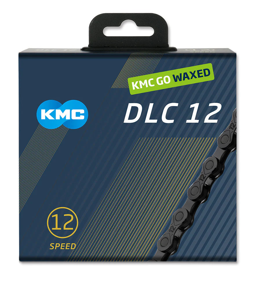 12V KMC DLC 12 vaxad svart kedja