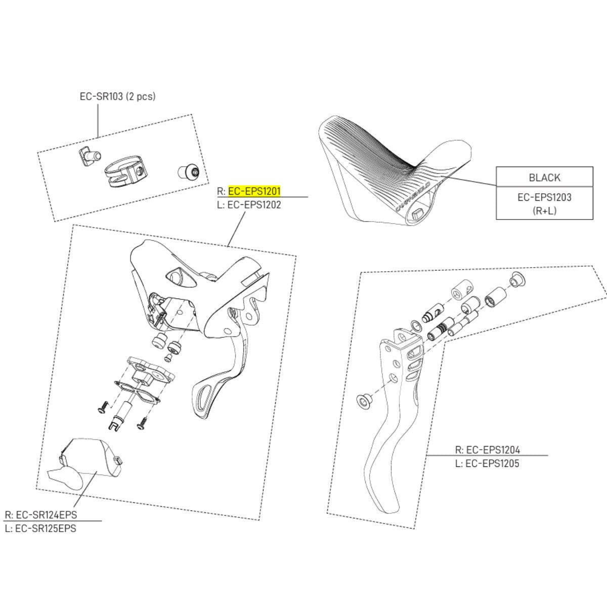 CAMPAGNOLO Right Handlebar Levers ERGOPOWER SUPER RECORD EPS 12V Rim Brakes