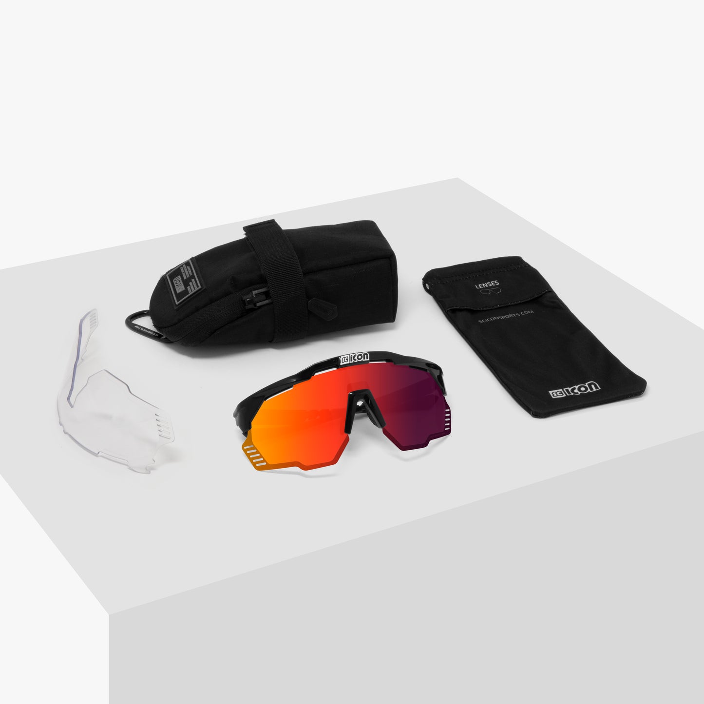 SCICON AEROSHADE KUNKEN Skyddsglasögon Vit Multimirror Röd