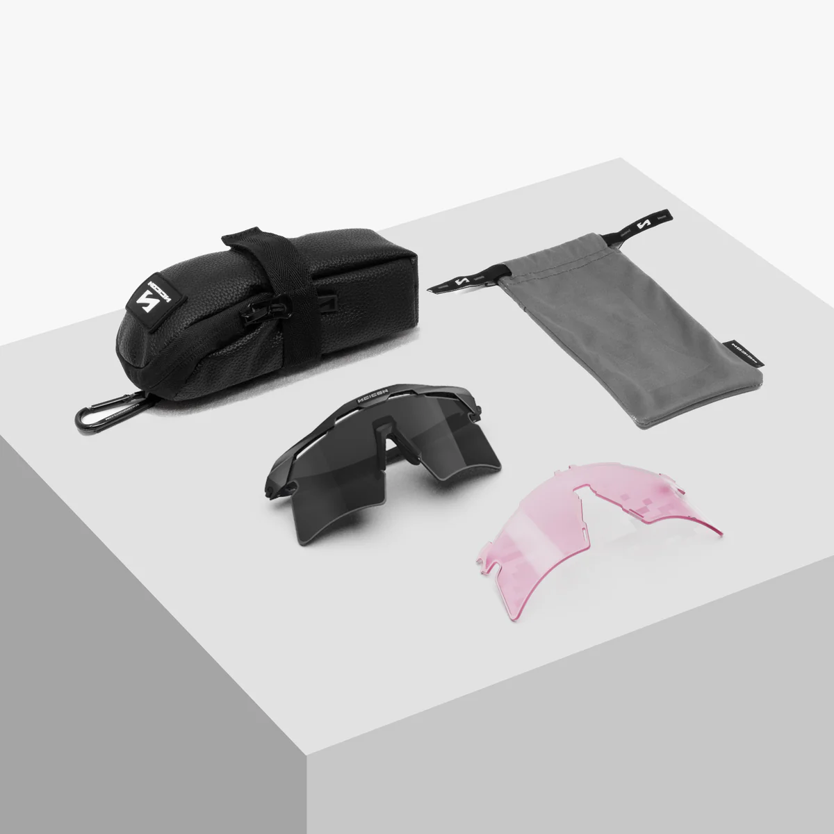 SCICON AEROSHADE 2.0 TITANIUM UAE EMIRATES Smoke Black + Pink Glasses