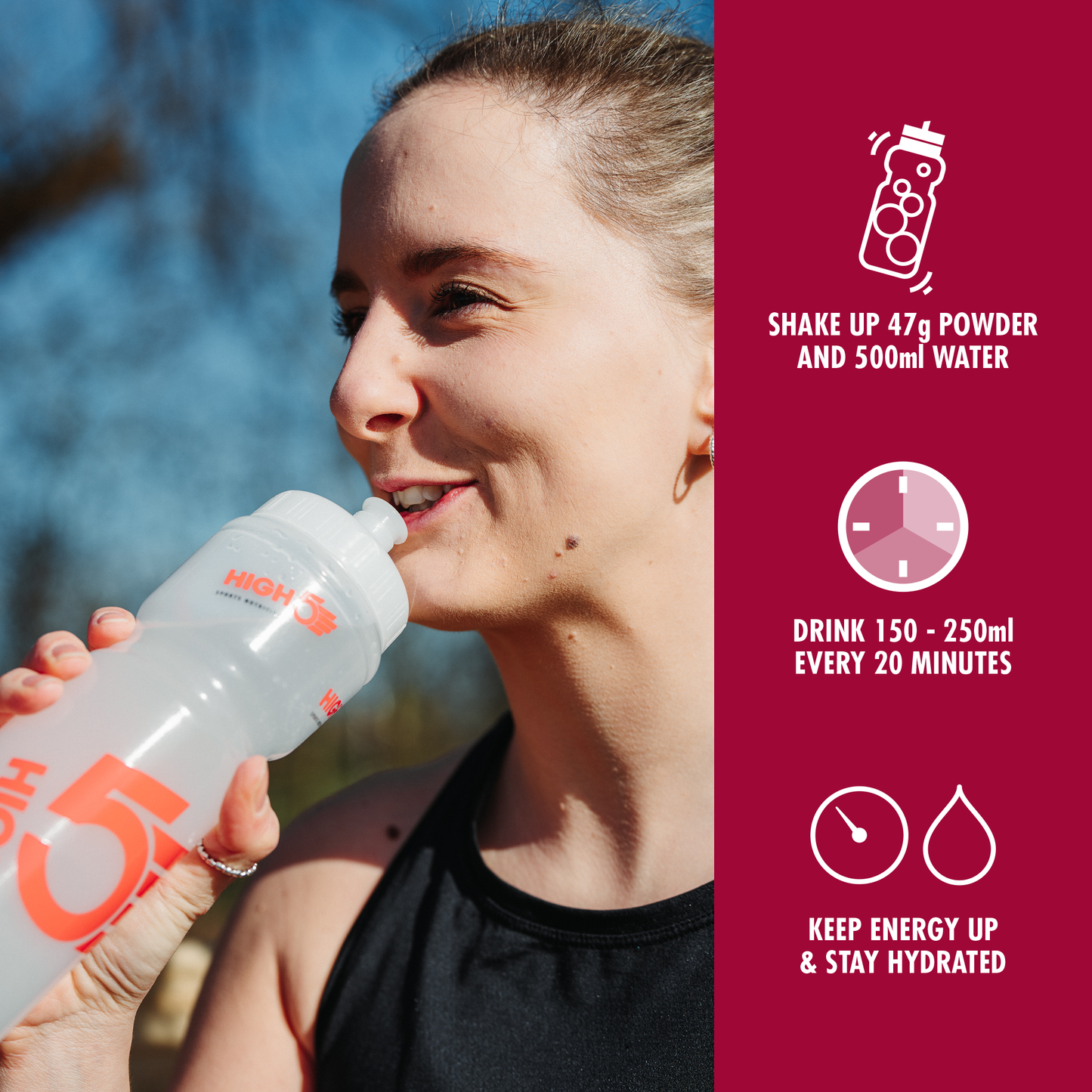 HIGH5 ENERGIDRINK (2,2 kg) Röda bär