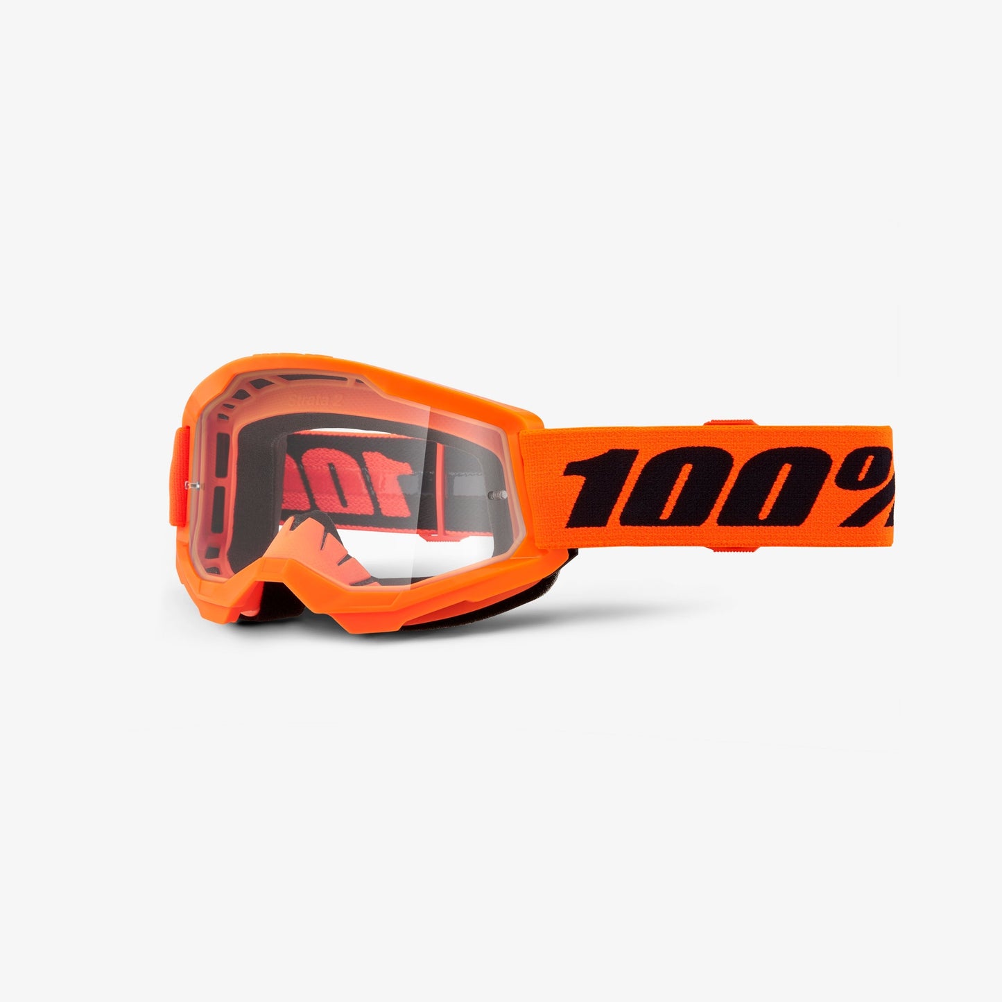 Mask 100% STRATA 2 JUNIOR Orange Klar lins