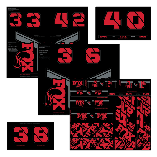 FOX Gaffel- och stötdämpare Stickers Kit Röd