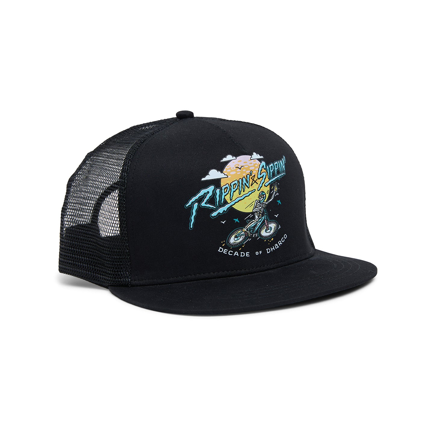DHARCO FLAT BRIM TRUCKER RIPPIN AND SIPPIN keps Svart