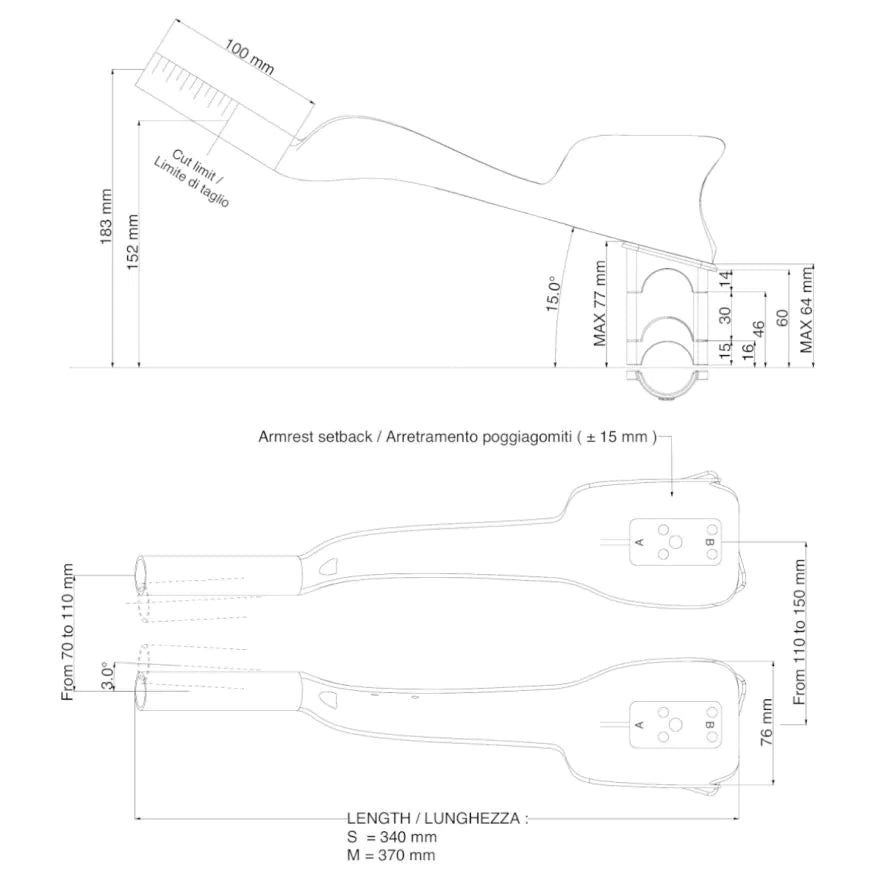 Extenders handlebar DEDA JET ONE Size S