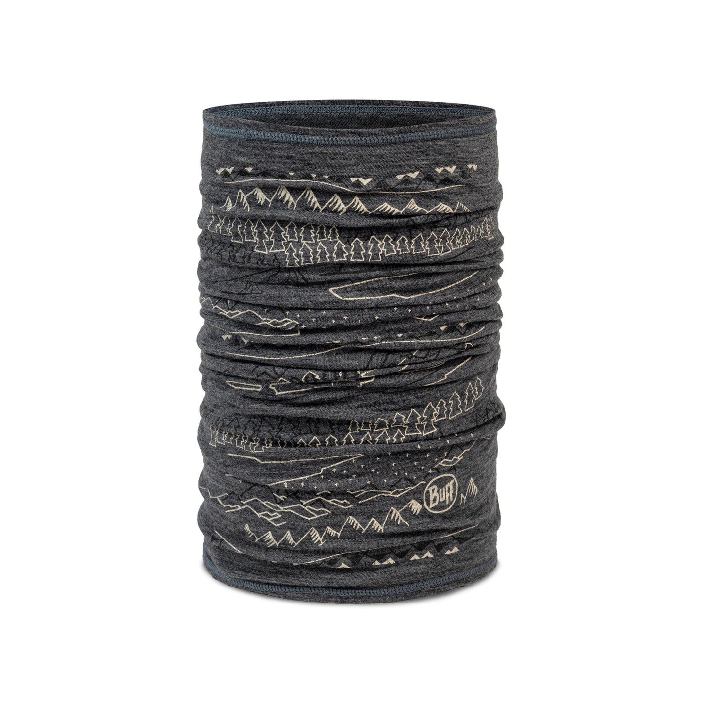 BUFF MERINO LIGHTWEIGHT PRINT Choker Grey