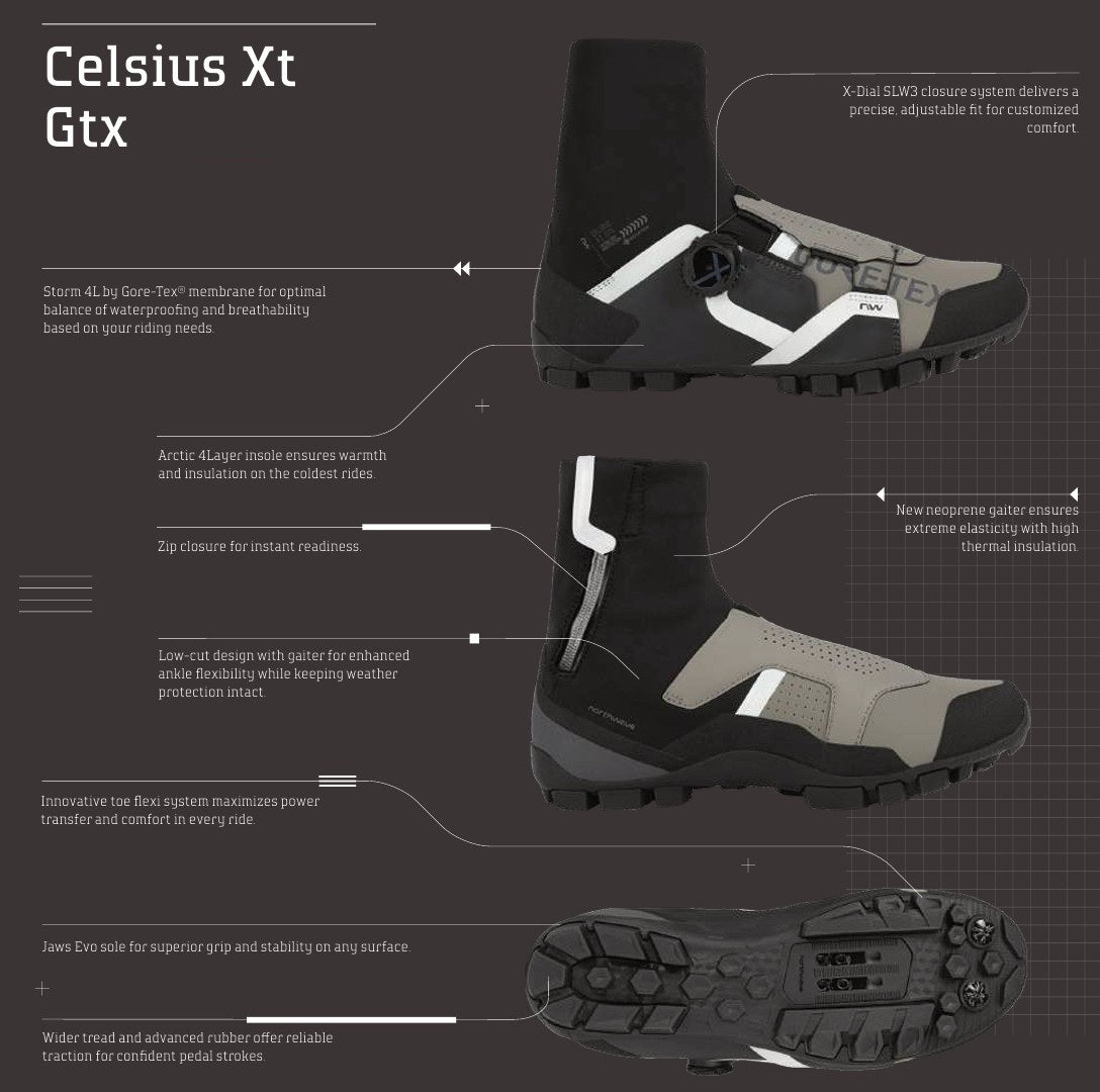 NORTHWAVE CELSIUS XT GTX VINTER MTB-skor Svart/Grå