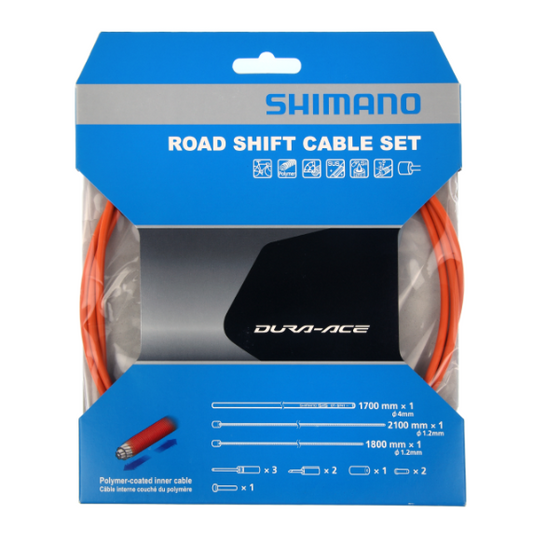 SHIMANO DURA-ACE 9000 Polymer Orange kit med kablar och slangar för växellåda