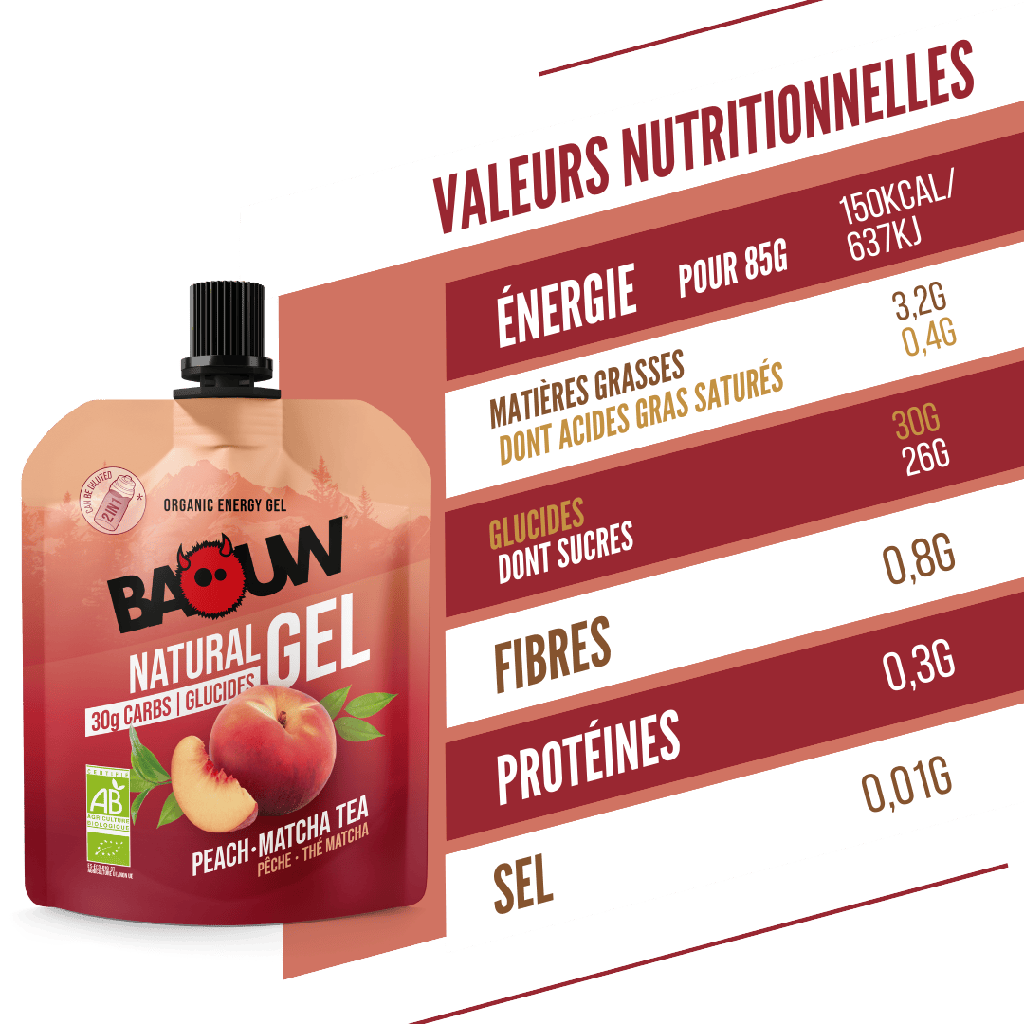 BAOUW Ekologisk Persika-Matcha Te Energi Gel (85g)