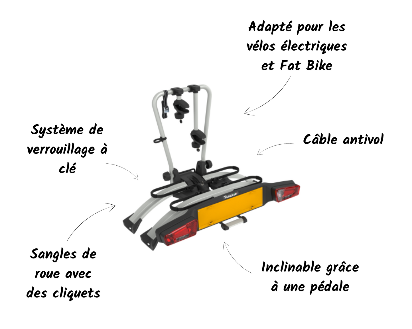 PERUZZO ATLANTIS 2 elektrisk cykelhållare på dragkrok