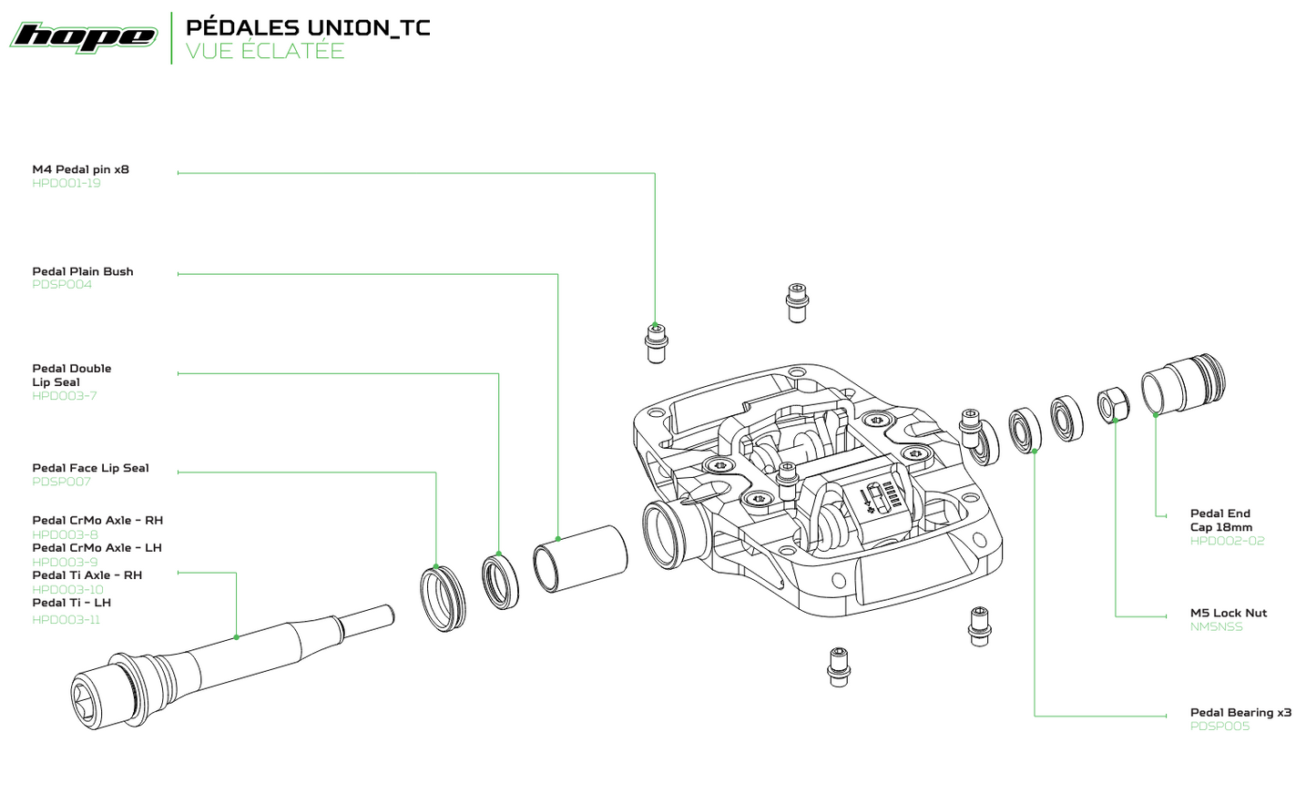 HOPE UNION TRAIL pedaler Svart