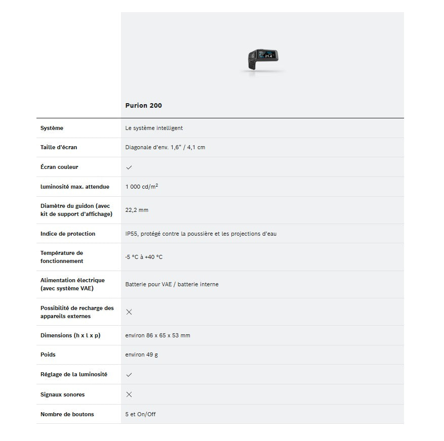 BOSCH PURION 200 skärm