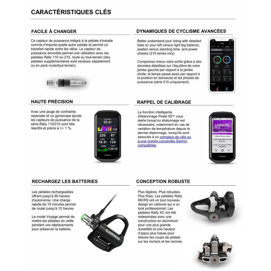 Pedals Power Meter GARMIN RALLY RK 110