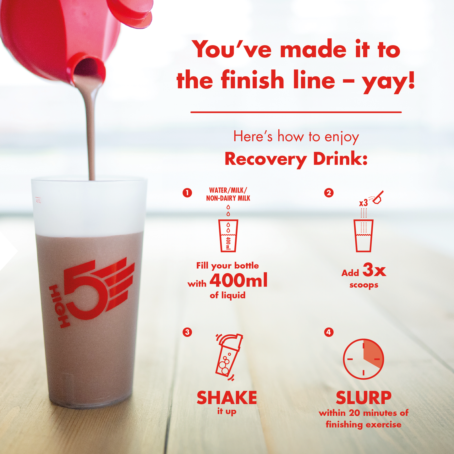 High5 RECOVERY DRINK (450g) Banan Vanilj Milkshake
