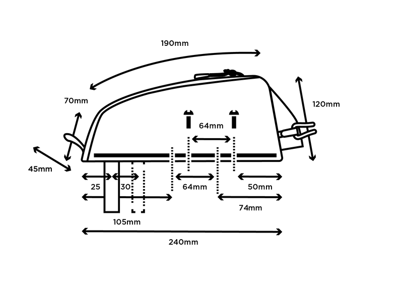 Ramväska RESTRAP RACE TOP TUBE BAG SHORT 1,2 L Svart