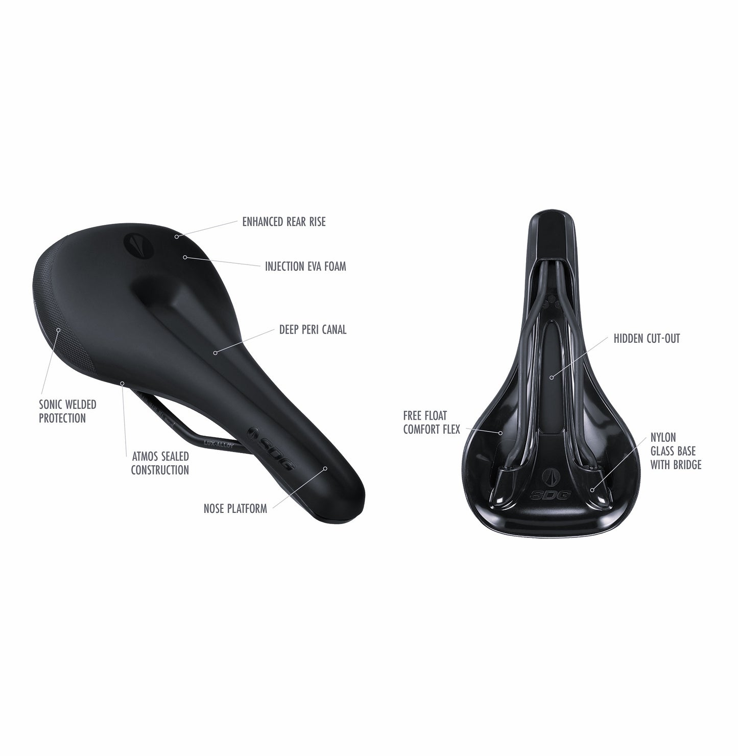 SDG BEL-AIR V3 MAX Galactic Rails Lux-Alloy sadel Svart/Guld