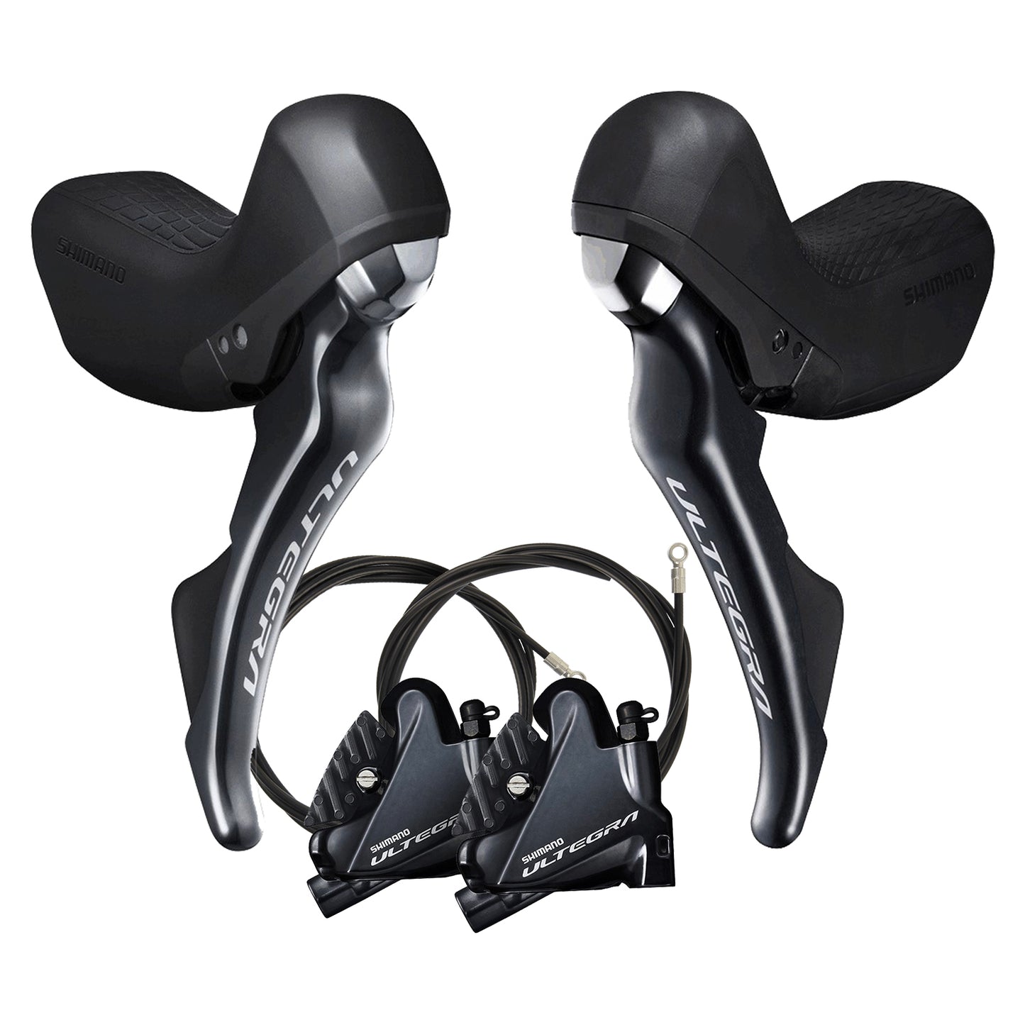 Ett par SHIMANO ULTEGRA R8020 2x11 Flat Mount Discless-spakar och bromsok