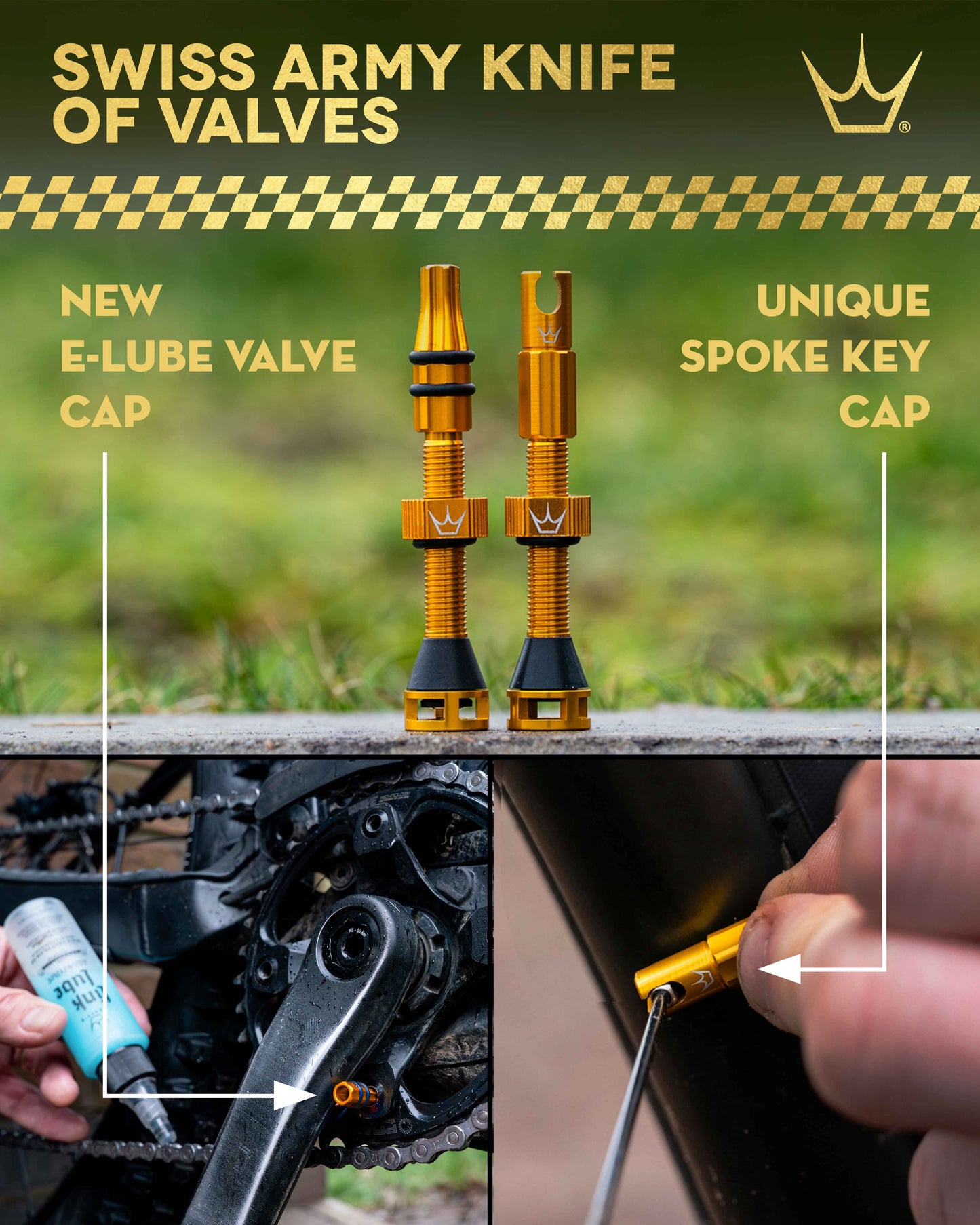 PEATY'S HOLESHOT FAST FLOW Bronze Valve Caps and Nipples Kit