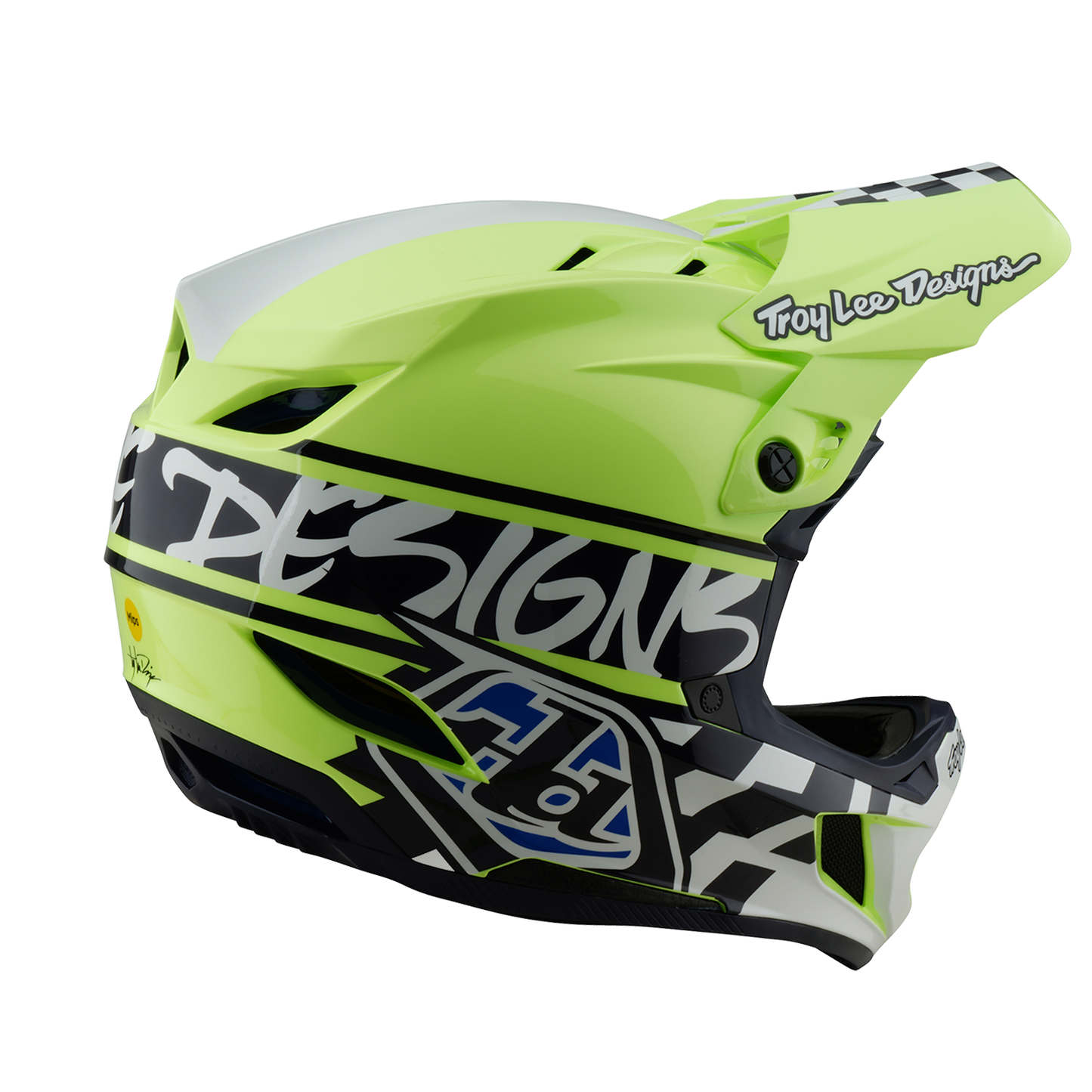 MTB-hjälm TROY LEE DESIGNS D4 POLYACRYLITE MIPS FIFTY 50 Gul/Blå