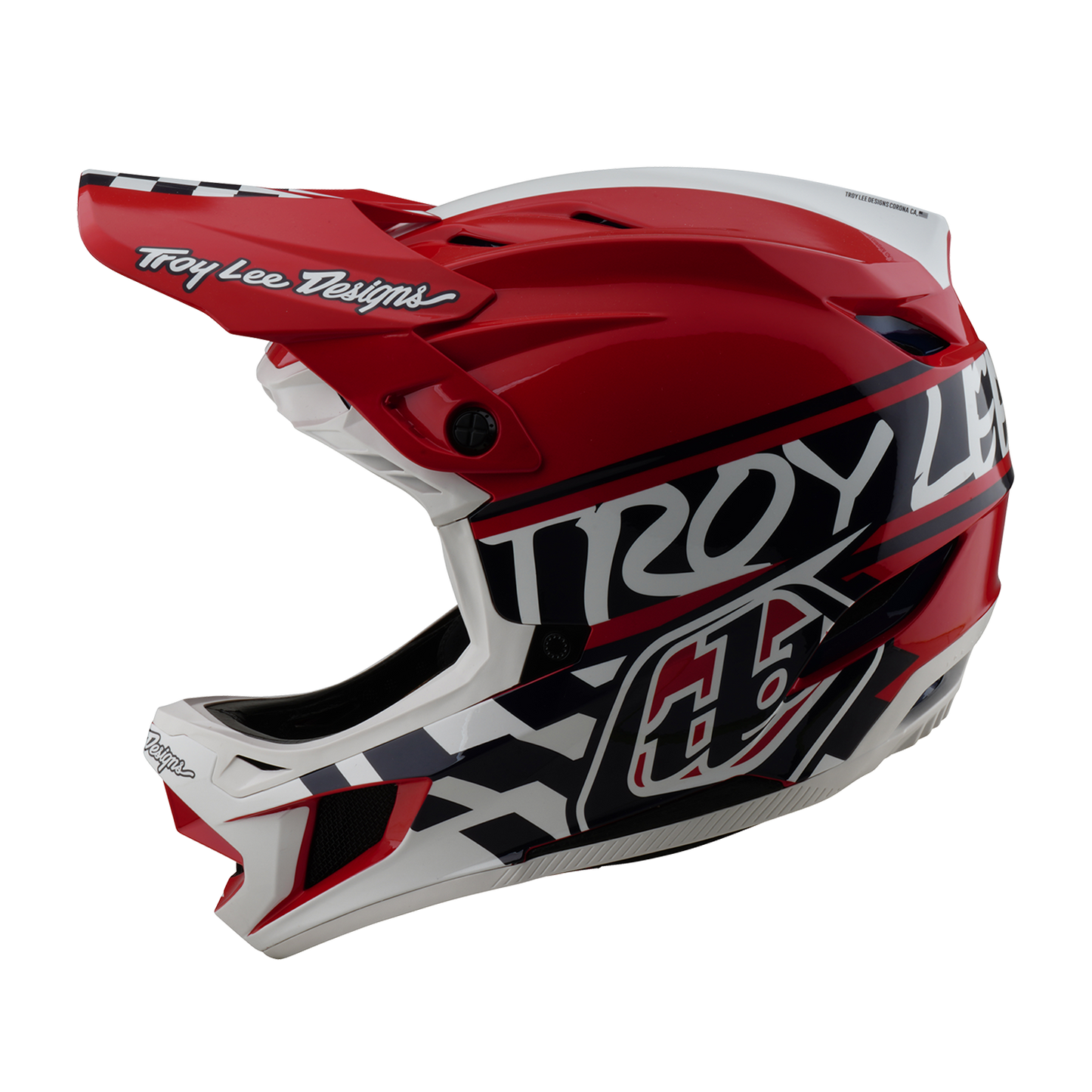 Troy Lee Design D4 POLYACRYLITE FIFTY 50 MTB-hjälm Vit/Röd