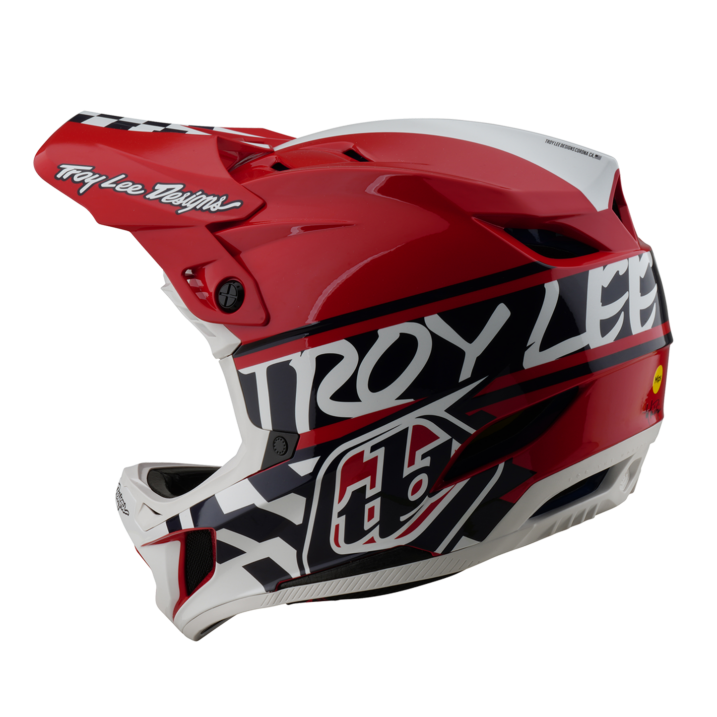Troy Lee Design D4 POLYACRYLITE FIFTY 50 MTB-hjälm Vit/Röd