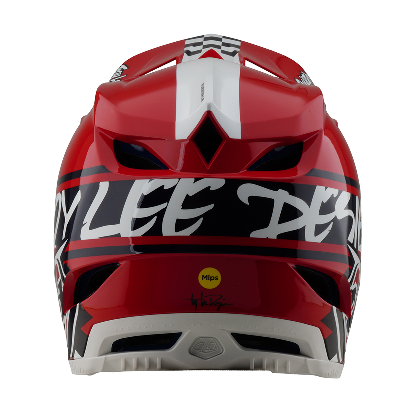 Troy Lee Design D4 POLYACRYLITE FIFTY 50 MTB-hjälm Vit/Röd