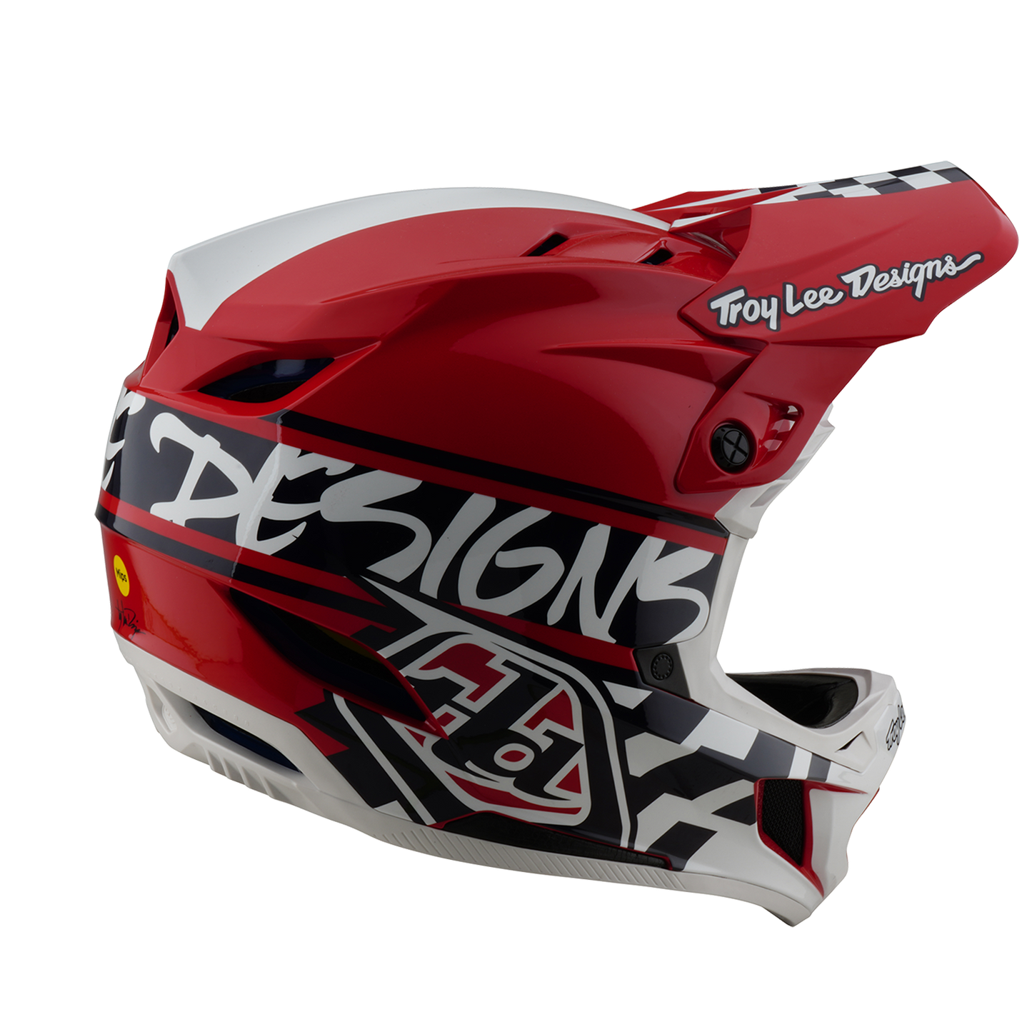 Troy Lee Design D4 POLYACRYLITE FIFTY 50 MTB-hjälm Vit/Röd