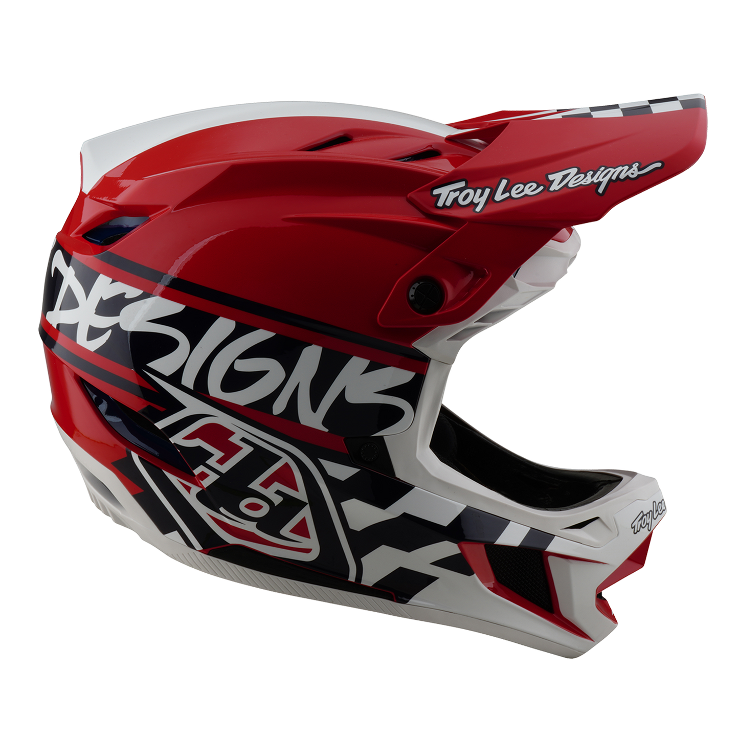 Troy Lee Design D4 POLYACRYLITE FIFTY 50 MTB-hjälm Vit/Röd