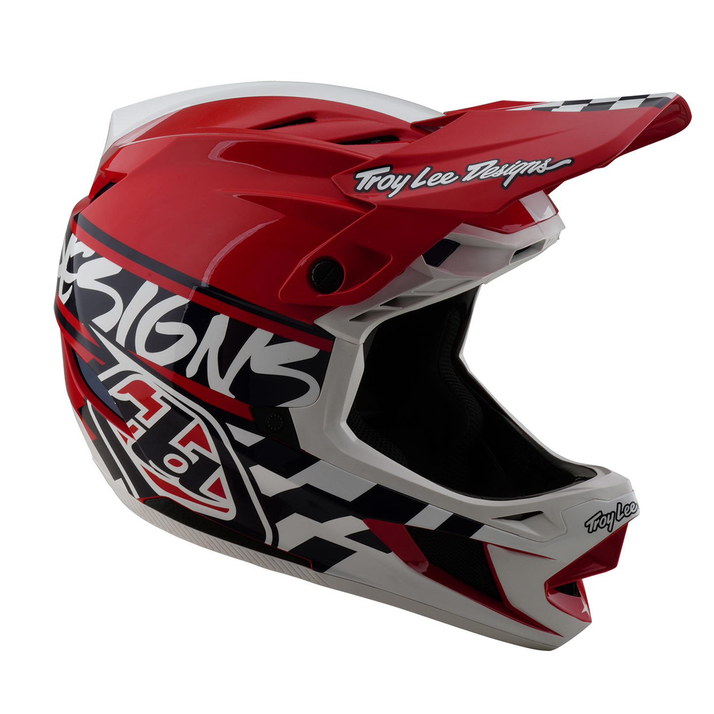 Troy Lee Design D4 POLYACRYLITE FIFTY 50 MTB-hjälm Vit/Röd