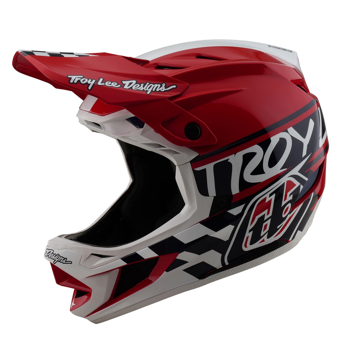 Troy Lee Design D4 POLYACRYLITE FIFTY 50 MTB-hjälm Vit/Röd