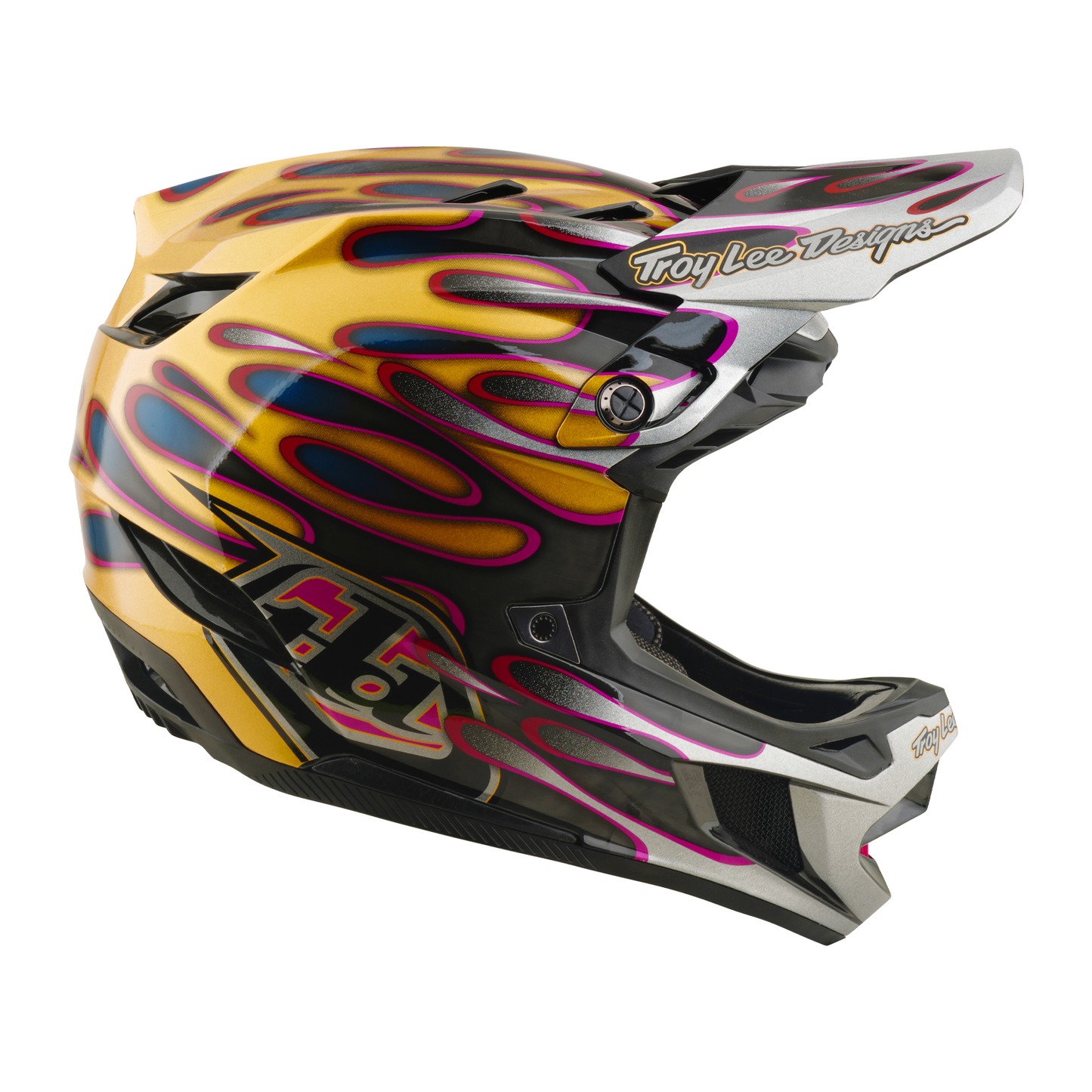 TROY LEE DESIGNS D4 CARBON MIPS Overspray Guld/Svart MTB-hjälm