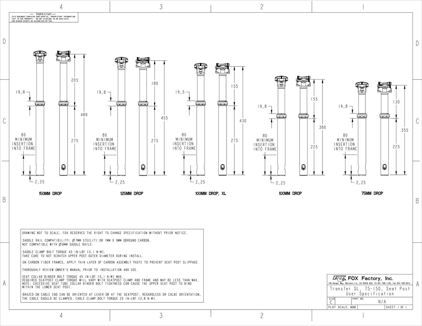 FOX RACING SHOX TRANSFER SL PERFORMANCE ELITE 2025 Teleskopisk sadelstolpe