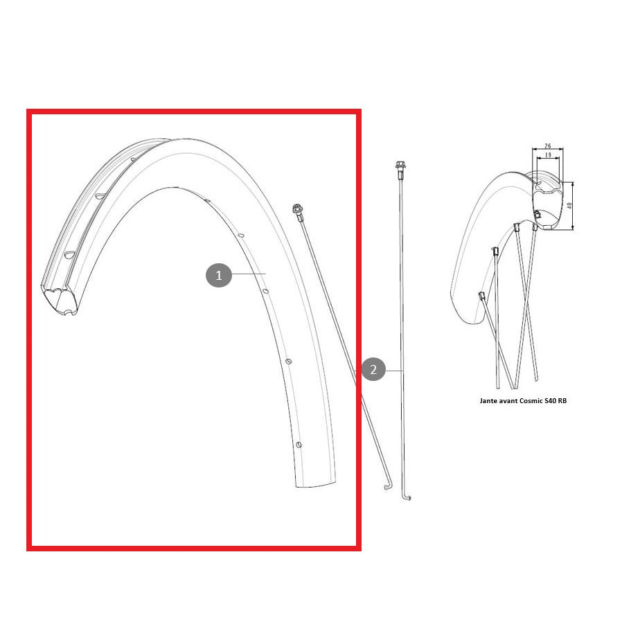 MAVIC COSMIC S40 RB bakhjulsfälg