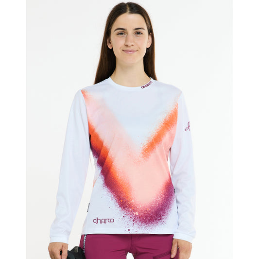 DHARCO GRAVITY FIREBIRD Långärmad Jersey Vit/Orange, dam
