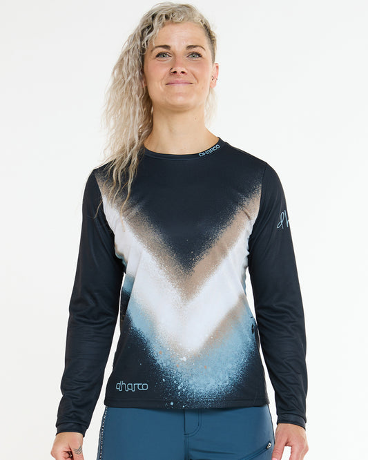 Damtröja DHARCO GRAVITY GOLDEN STREAK Långärmad Jersey Svart/Blå