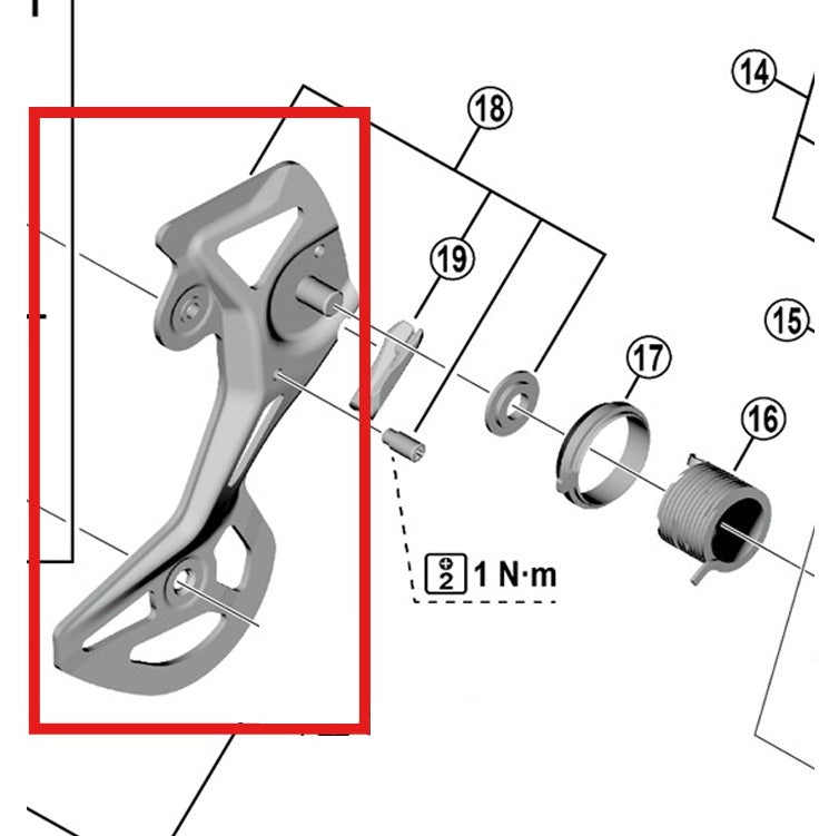 SHIMANO GS RD-M8100RX822 Extern bur för bakväxel