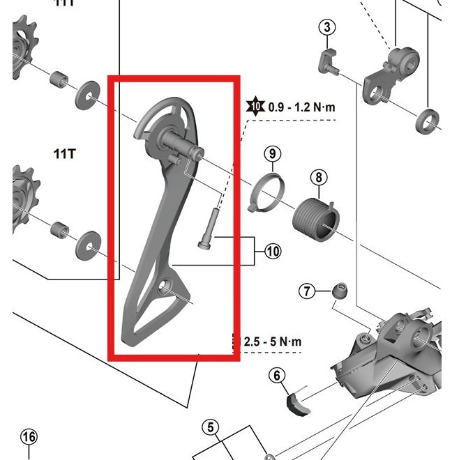 SHIMANO RD-R7150 Extern bakväxelbur och skruv