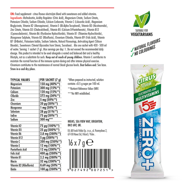 HIGH 5 ZERO+ Multivitamin HYDRATING STICK (7g ) Citron