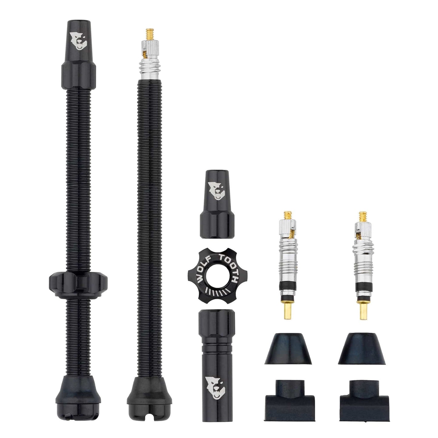 Uppsättning med 2 WOLF TOOTH Tubeless-ventiler Svart