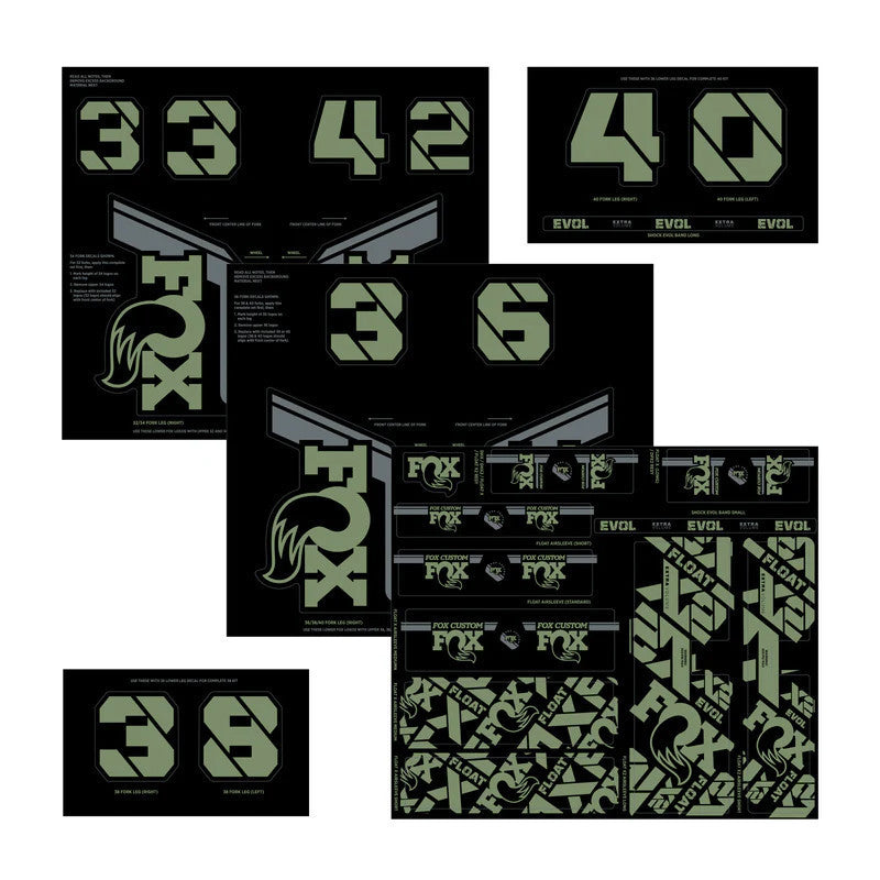 FOX Fork and Shock Stickers Kit Pistachio Green