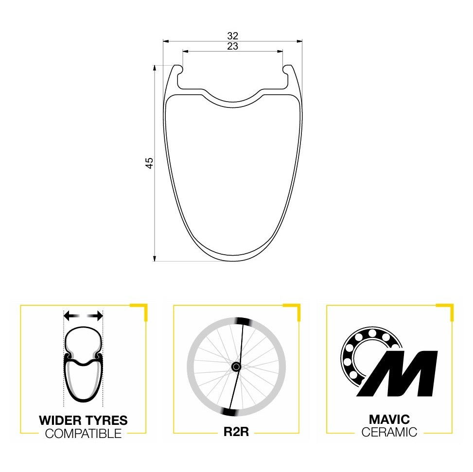 Pair of MAVIC COSMIC ULTIMATE DISC Tubeless Ready Wheels (Center Lock)