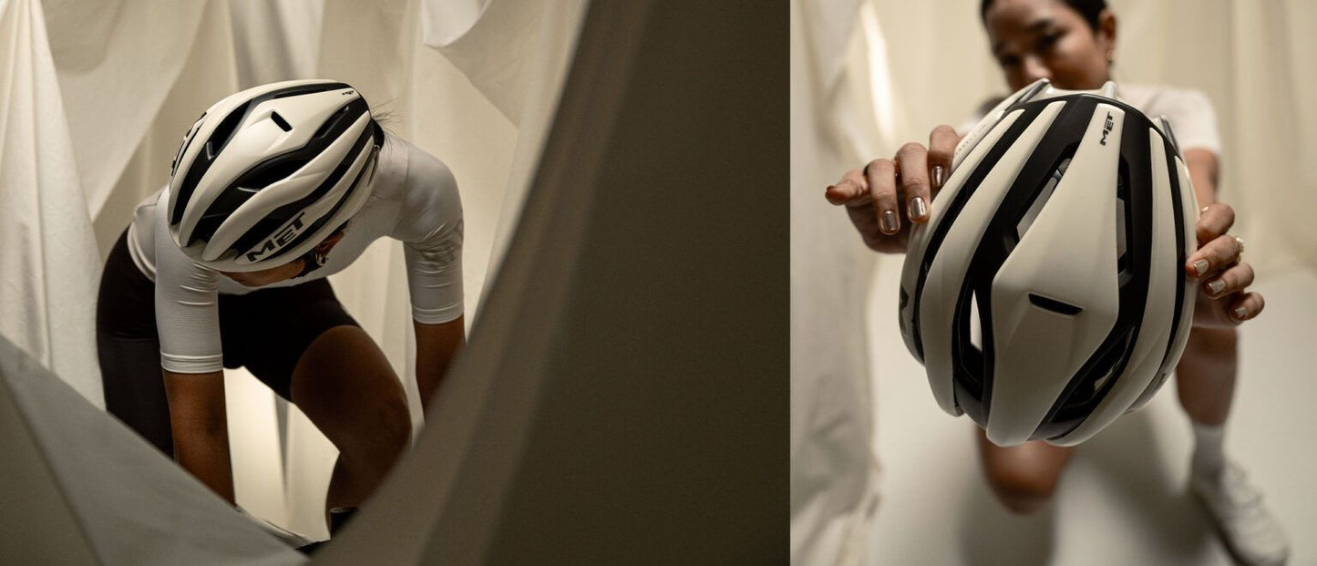 MET TRENTA MIPS WAX Matte White Gravel hjälm