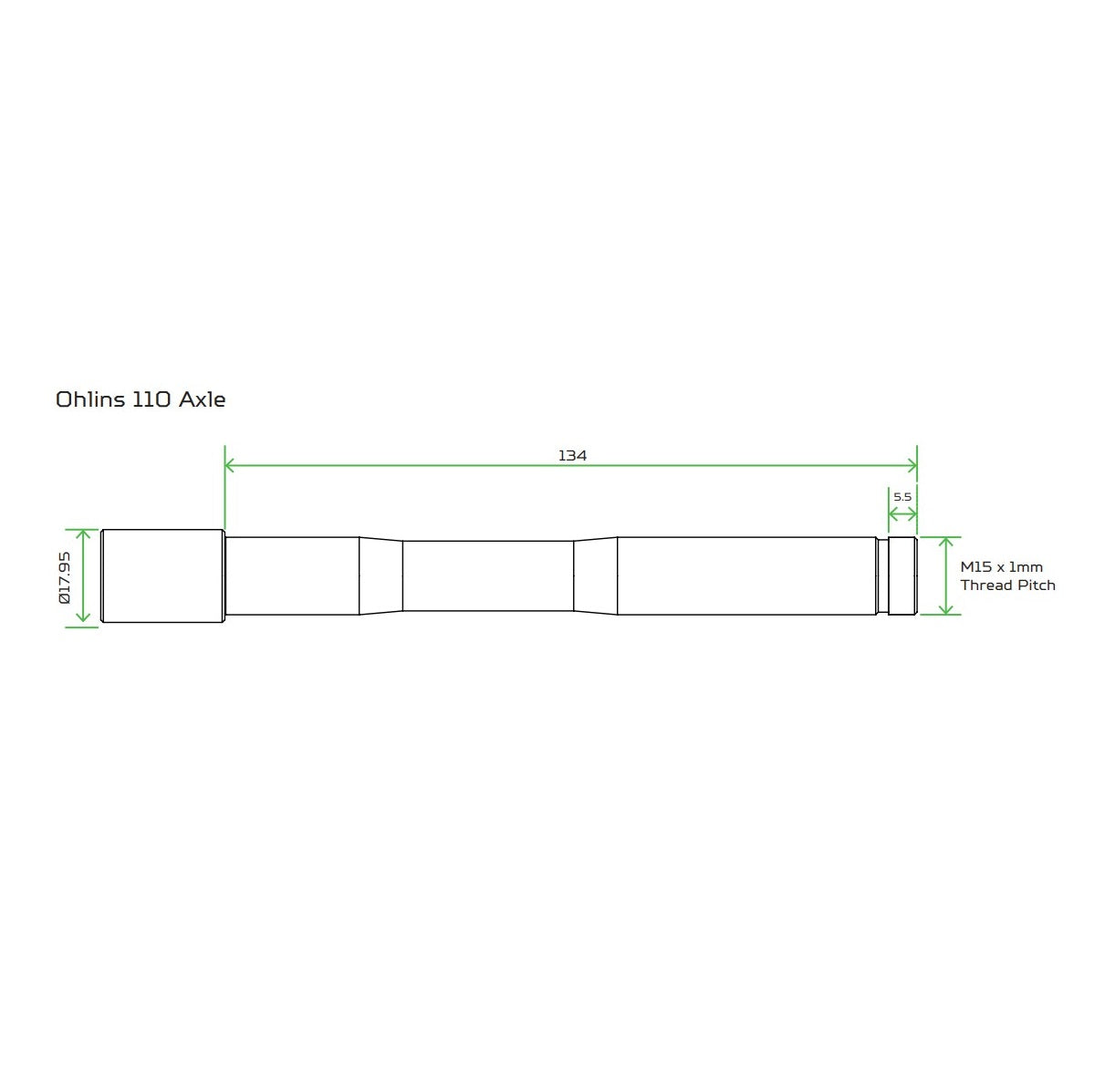 HOPE Framhjulsaxel för OHLINS RXF34/RXF36/RXF38 Gafflar Svart