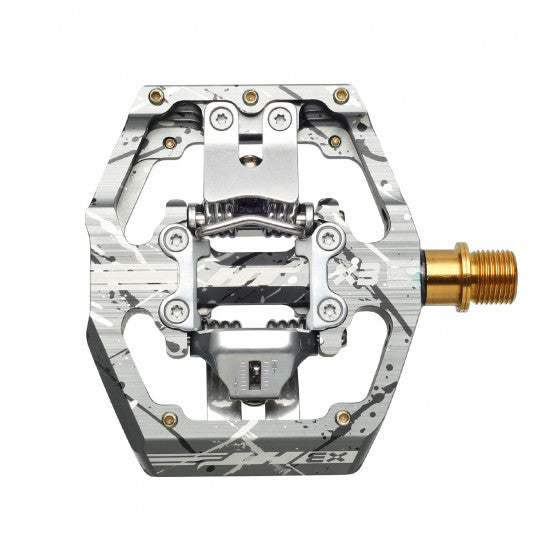 HT COMPONENTS X3 Titanium Camo Grey-pedaler